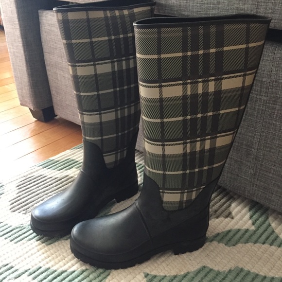 Ralph Lauren Plaid Rain Boots - Picture 1 of 5